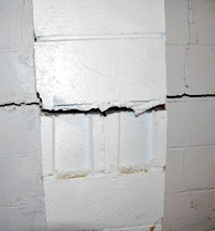 Cracked basement wall